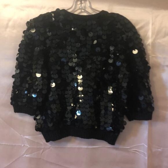 FABE Vintage Women's Sequin Sweater Part Angora Wool, Very Good Condition Size L - Picture 5 of 6